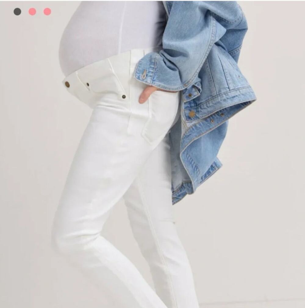 Hatch The Slim Maternity Jeans White Size 26 Skinny Denim
